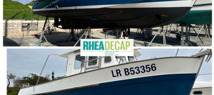 Décapage sabalage aérogommage retirer antifouling coque carène oeuvres vives bateau voilier vedette peche